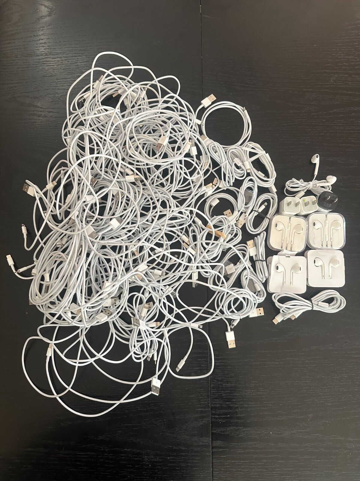 Wholesale Bulk Lot - 75 USB Cables, 5 Headsets, 3 Charge Cubes